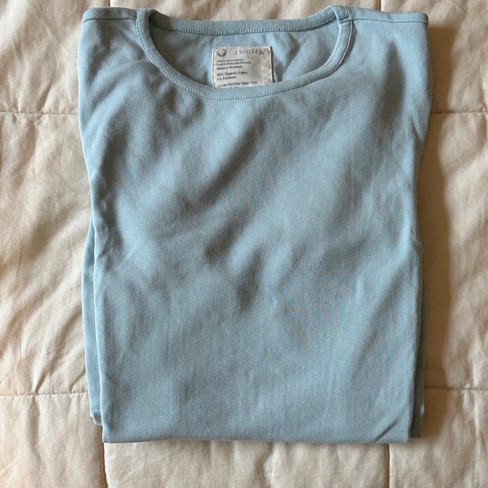 For days long sleeve light blue tee